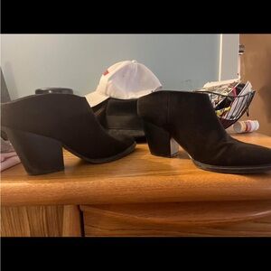 JustFab Black Women's Mules with Block Heel- Slip in